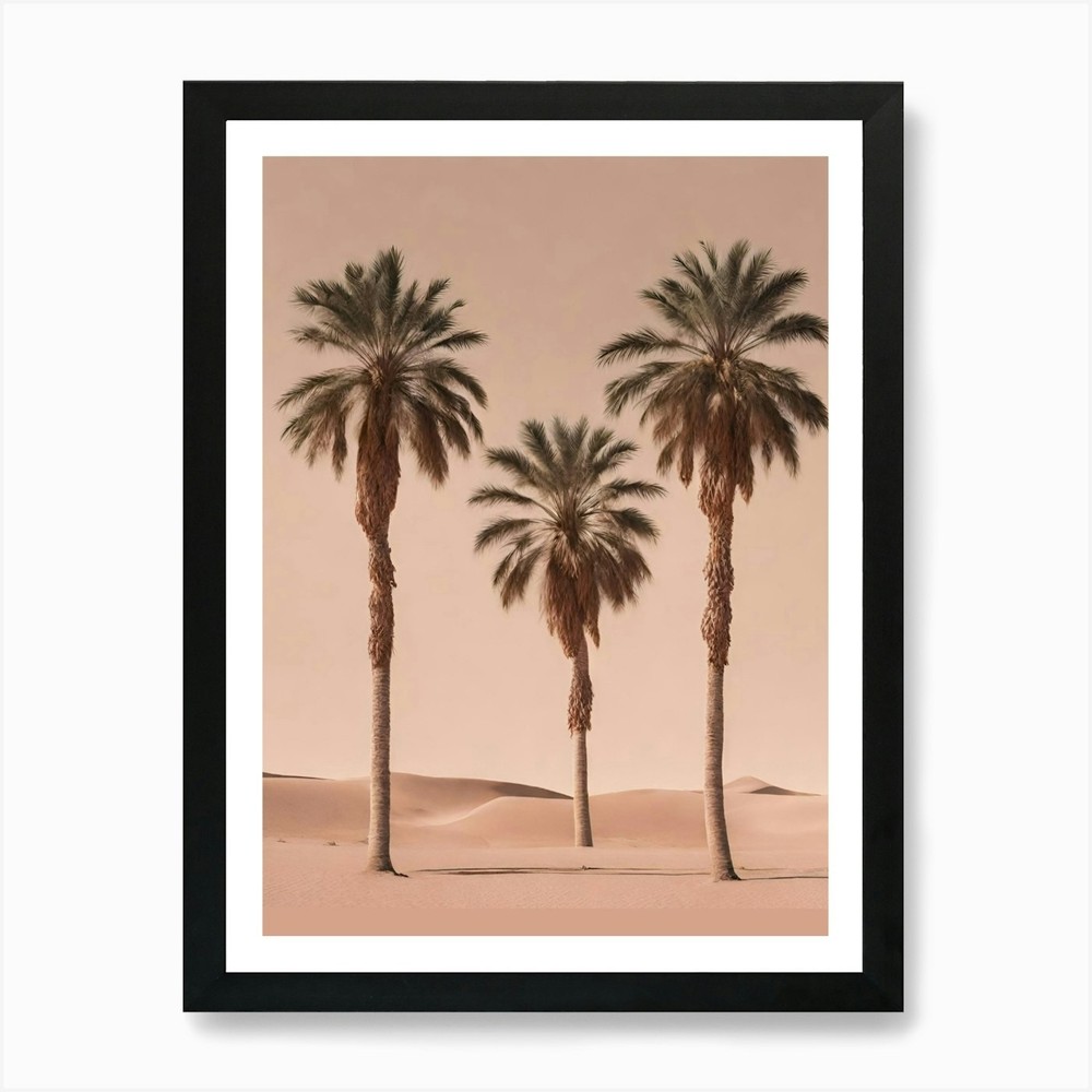 Palm Trees Desert Art Print Framed Wall Decor Canvas Poster Picture
