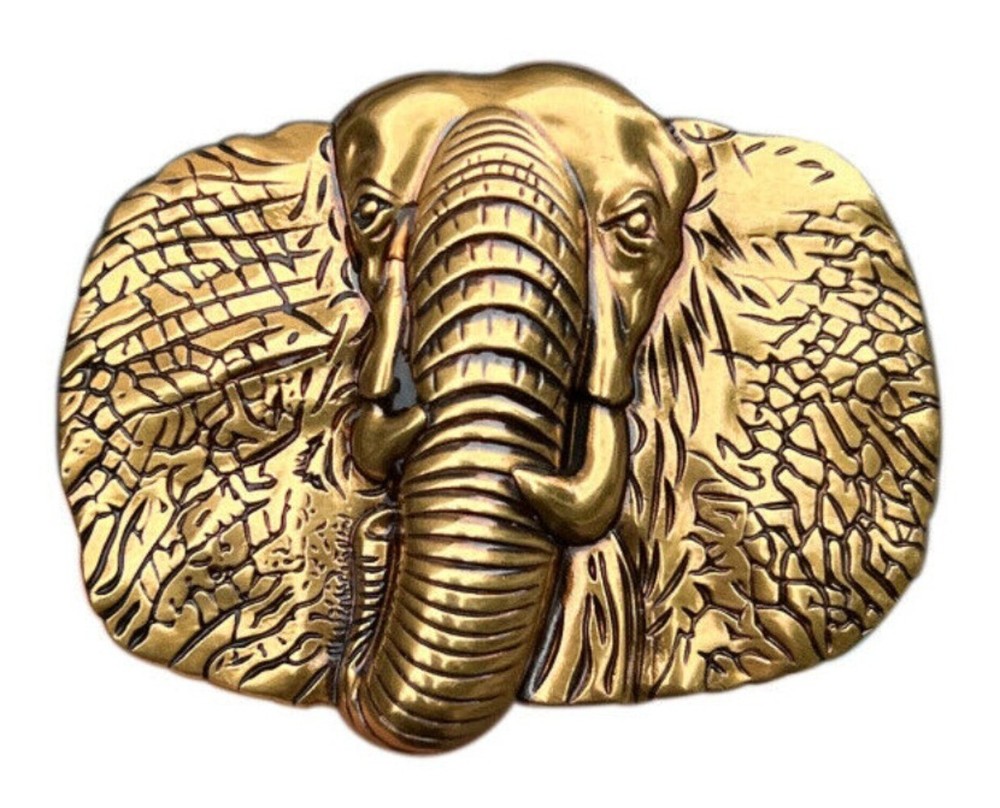 Elephant Western Belt Buckle for Men Cowboy Rodeo Casual Wear Fit 1.5in Belts