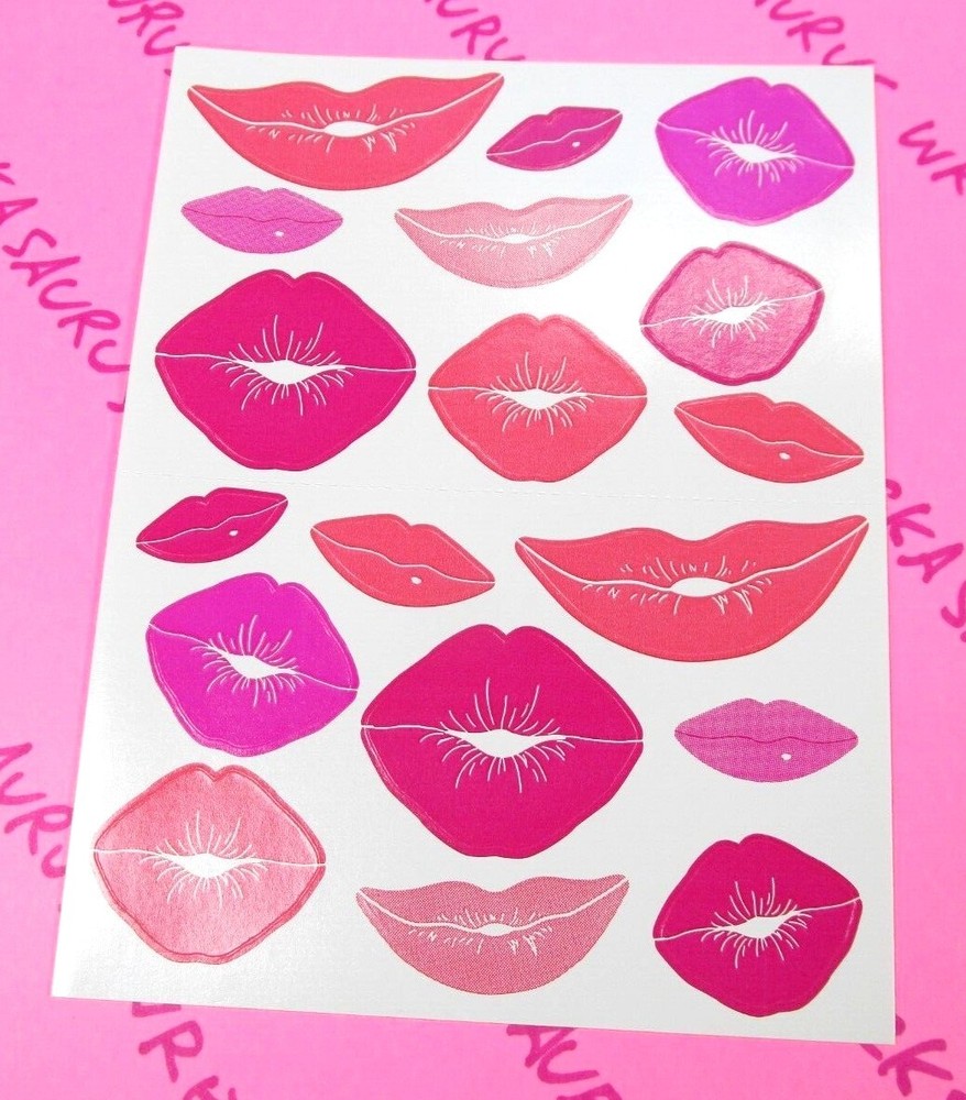 Vintage Beistle Lip Kiss Stickers Sheet