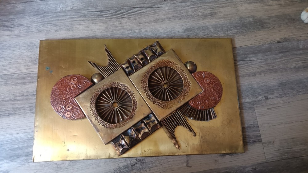 Brutalist Retro Metal Wall Art Sculpture Mid Century Vanders Design