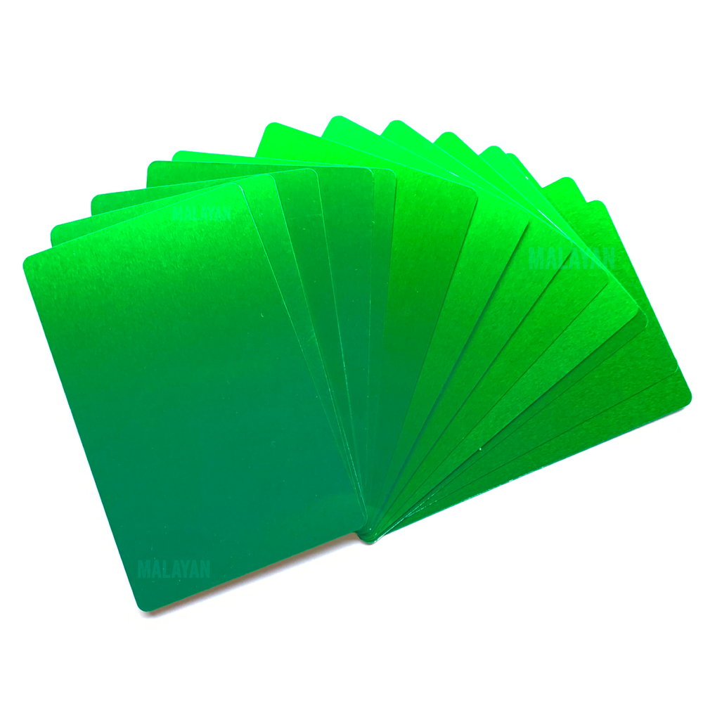 100 Green Aluminum Business Card Blanks Laser Engraving Sheet Metal CNC Plate