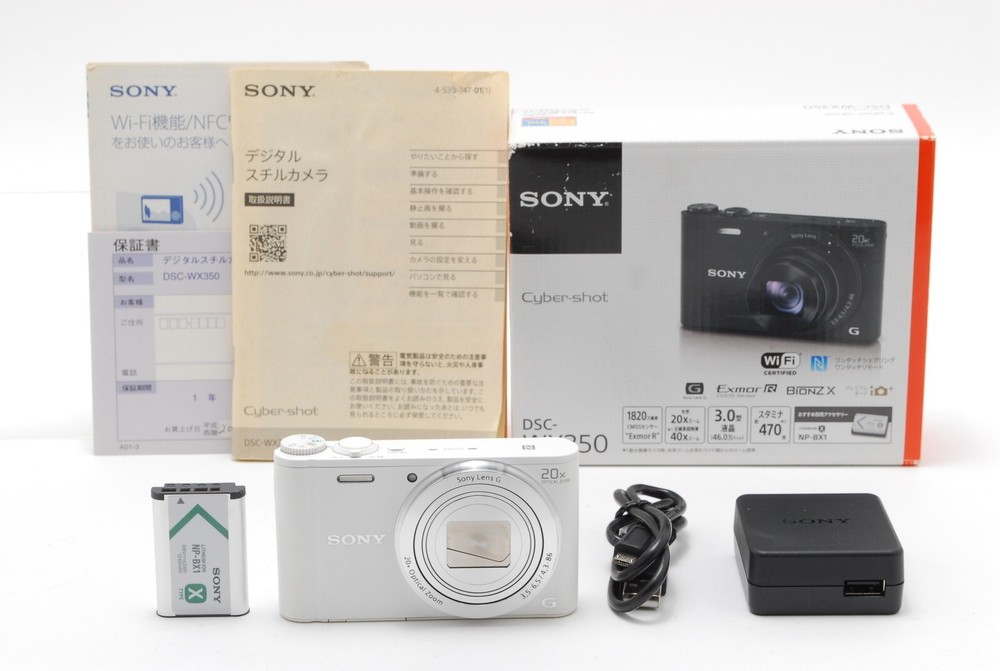 SONY Cyber-Shot DSC-WX350 18.2MP Digital Camera Near Mint in Box Japan Import