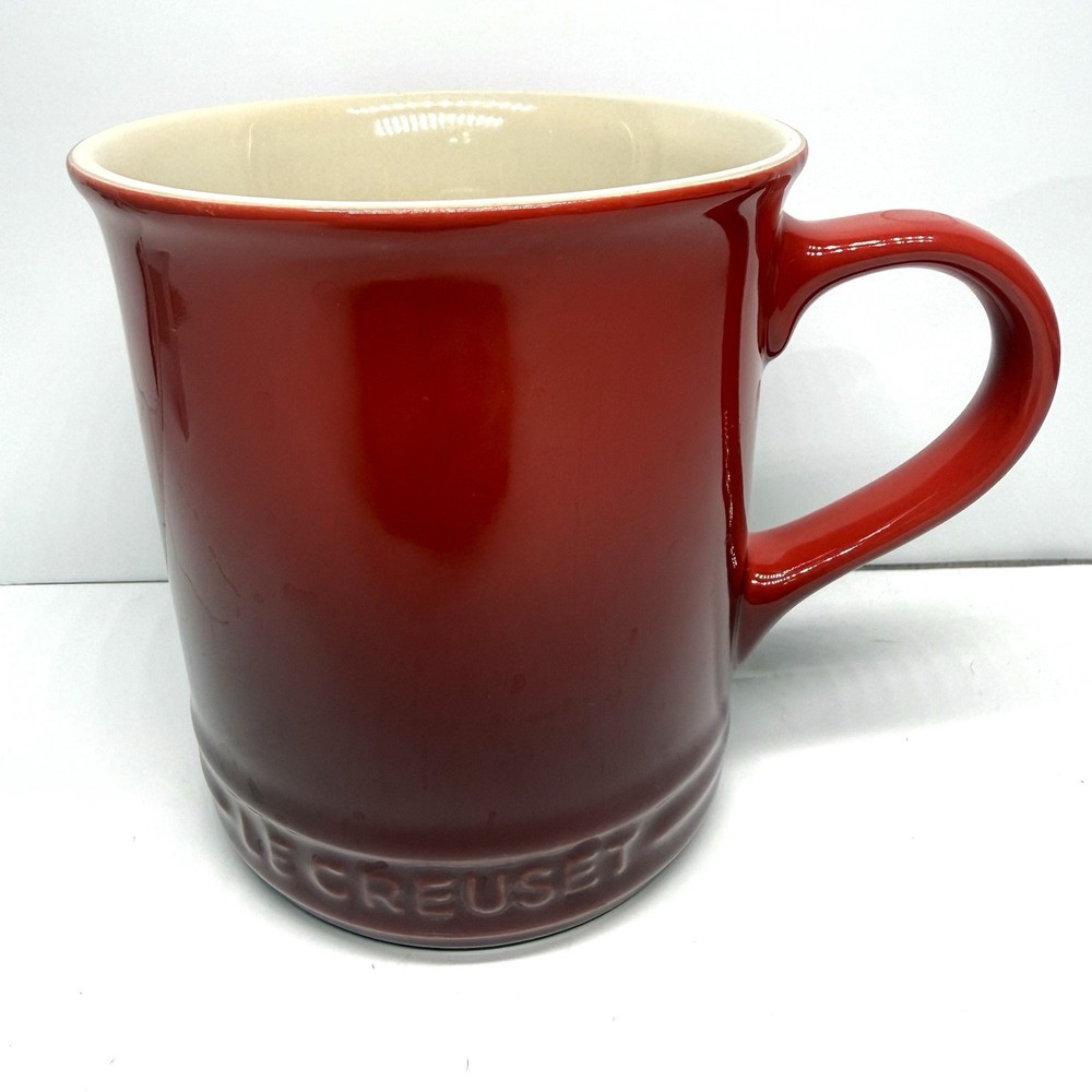 LE CREUSET Red Cerise Cherry Coffee Mug Stoneware Red Ombre