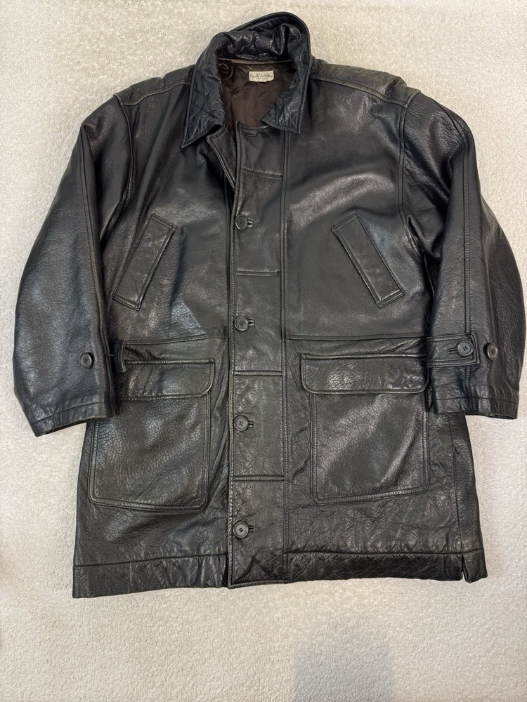 PAUL SMITH Leather Jacket Mens M Black