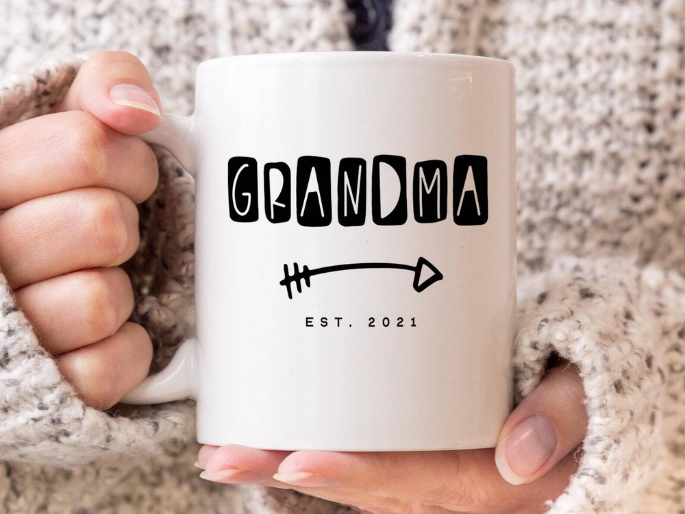 Grandma Est 2021 Coffee Mug Pregnancy Announcement Coffee Mug Custom Gift To