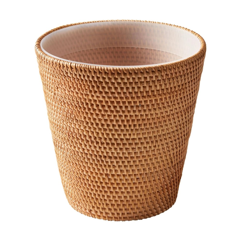 Better Homes & Gardens Rattan Bathroom Wastebasket 9.00 x 9.00 x 11.00 Inches