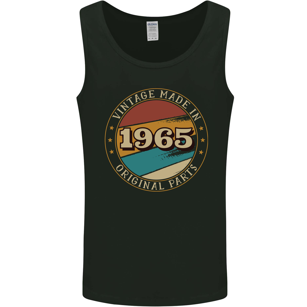 60th Birthday  Vintage Made In 1965 Mens Vest Tank Top