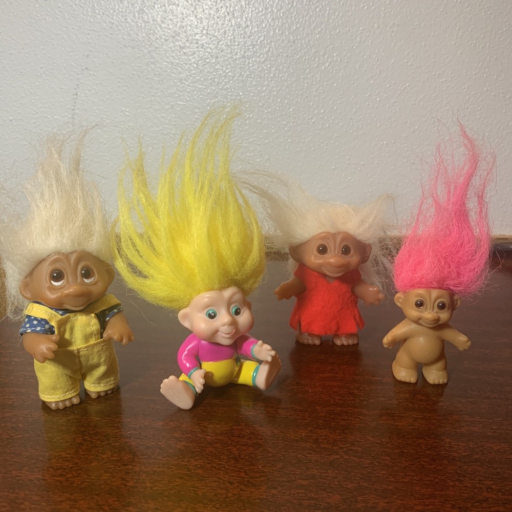 Vintage Trolls lot of 4: Russ Berrie, Applause, & DAM, from 1986-1991