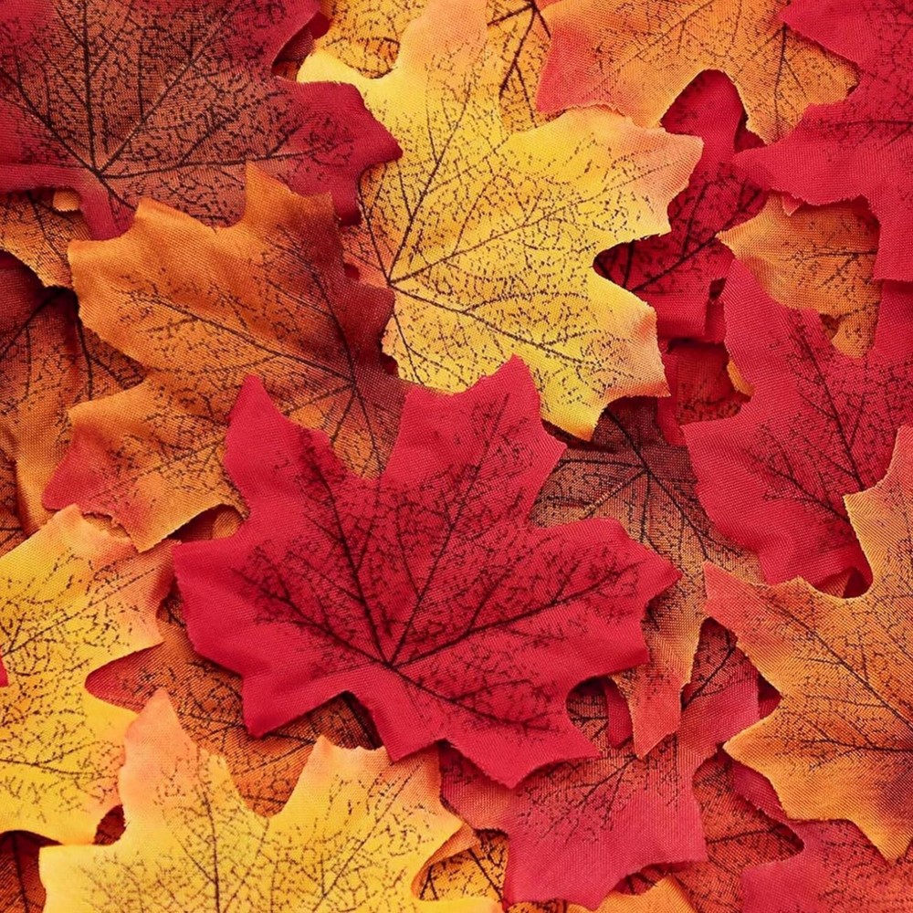 Vibrant 1100-Piece Autumn Maple Leaves for Crafts & Centerpieces
