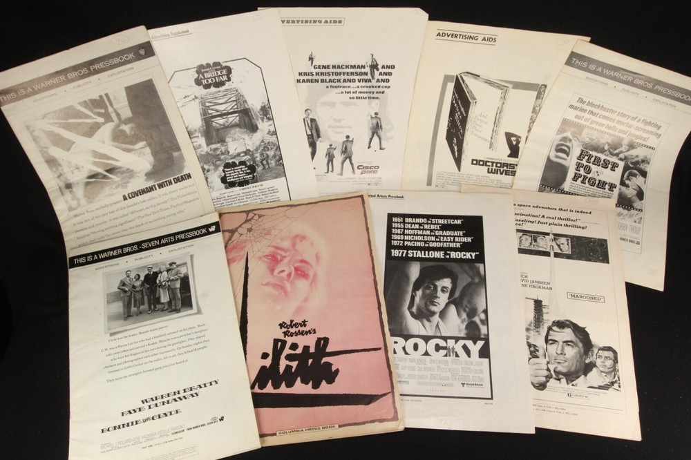 Lot of 9 Vtg Movie Pressbooks Columbia Warner Bros. Rocky Bonnie & Clyde Lilith