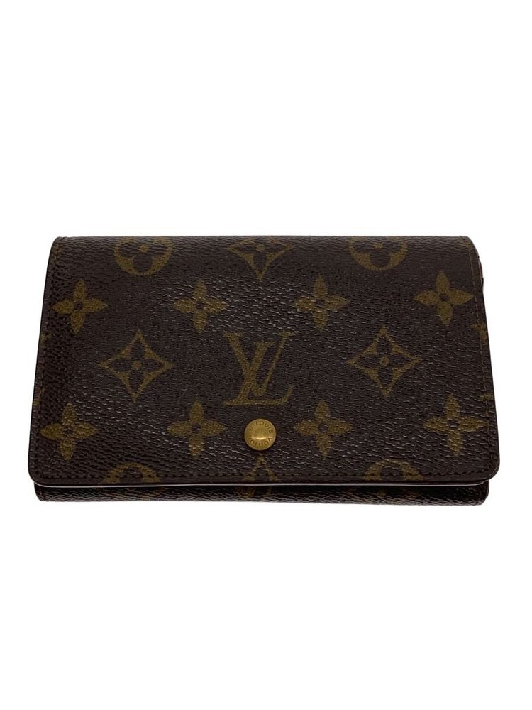 LOUIS VUITTON 1)Port Monnaie Bien Tr sor Monogram Canvas PVC BRW All over Ladies