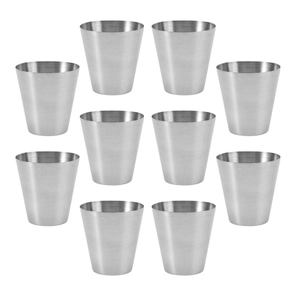 10-Piece Stainless Steel Kids Travel Cups for Camping & Outdoors