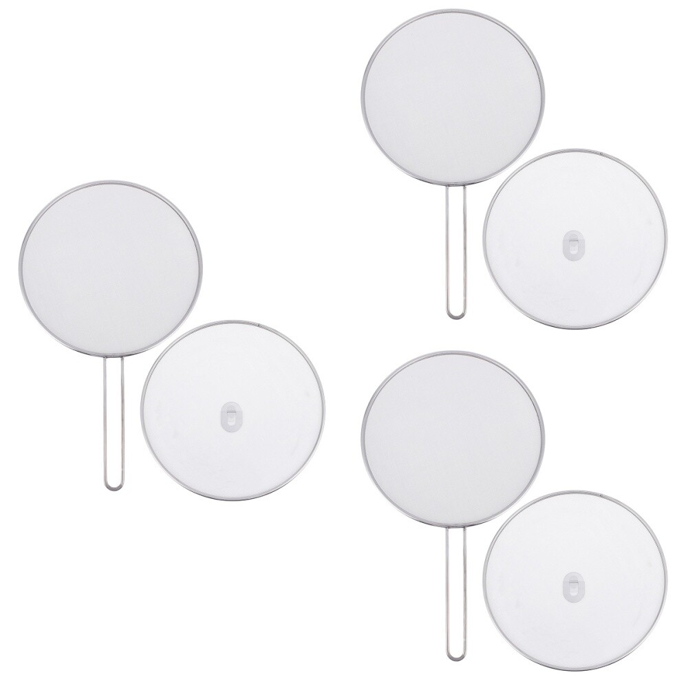 6 Pcs Mesh Oil Skillet Lid Frying Pan Mesh Cover Grease Splatter Shield
