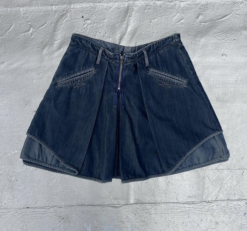 2000s MARITHE FRANCOIS GIRBAUD denim mini skirt S/M: 30