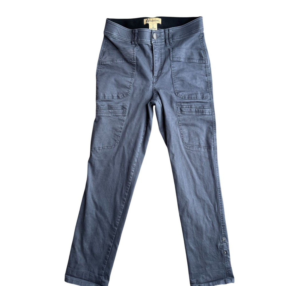 Democracy Ab Technology Gray Cargo Pants Womens Size 6 Stretch Pockets Casual