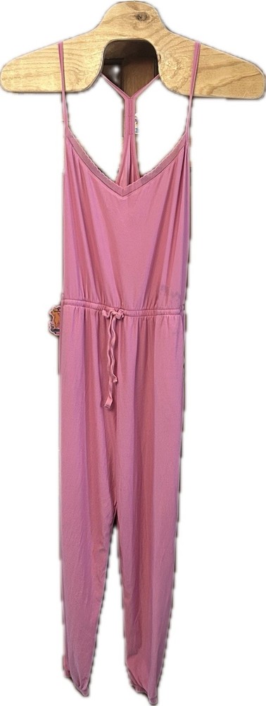 Beyond Yoga Featherweight Dream Lace Racerback XL Jumpsuit in Pink Lounge