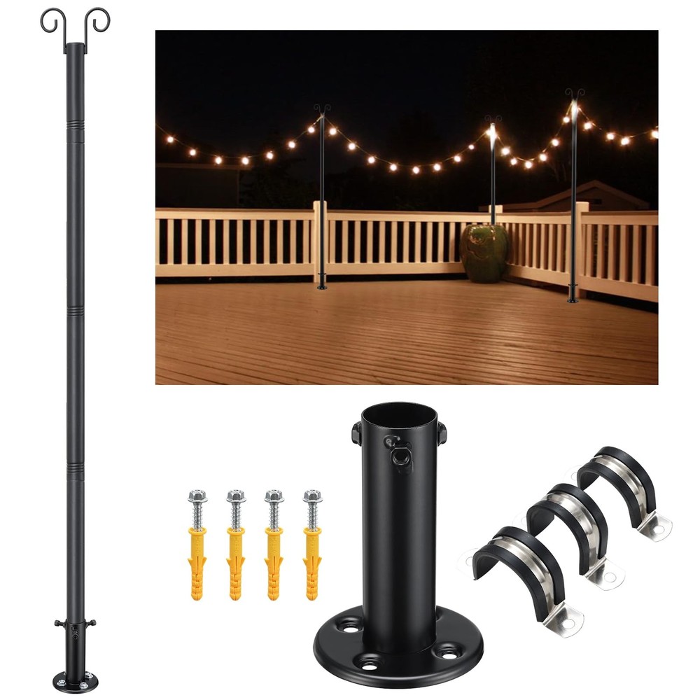 11FT Heavy Duty Outdoor String Light Poles for Patio and Garden