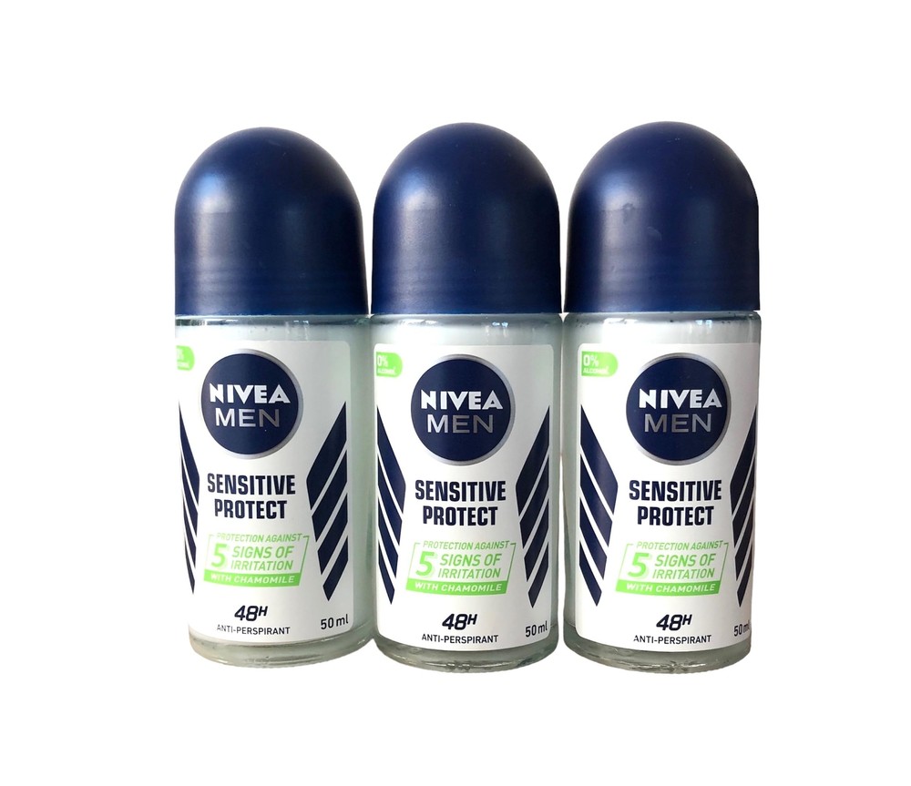 3-Pack Men's Sensitive Protect Roll-On Antiperspirant Deodorant