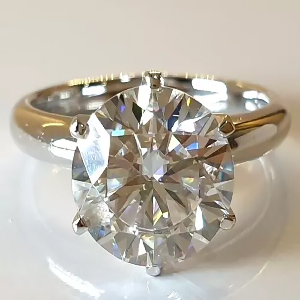 9.40 Ct Certified Round Cut White Diamond Solitaire Ring 925 Sterling Silver