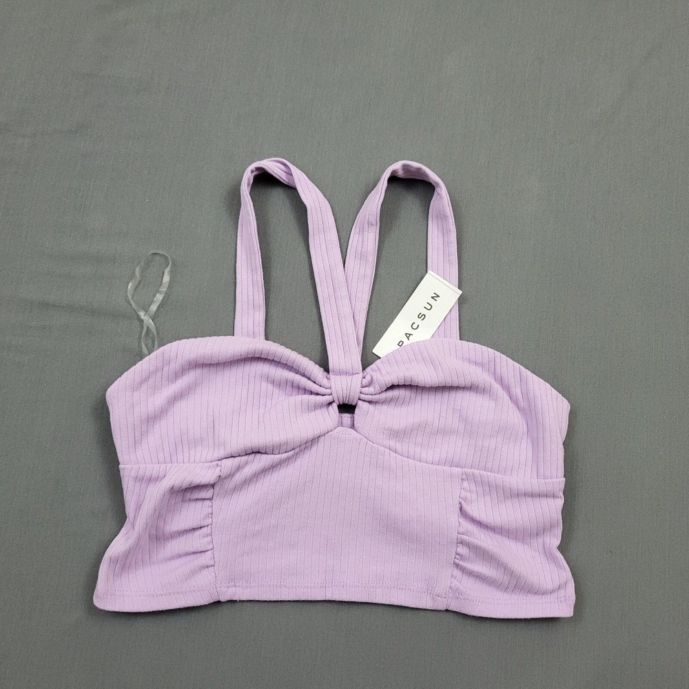 Pac Sun Shirt Womens Medium M Sleeveless Crop Top Sweet Heart Orchid Purple