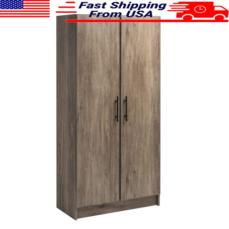 Freestanding Storage Cabinet with Adjustable Shelves for Garage Laundry or Office
