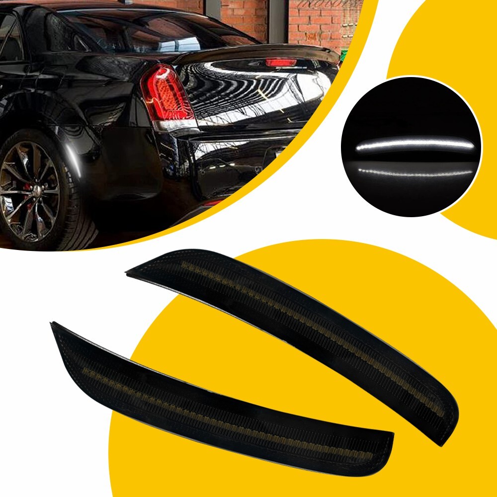 2015-2023 Chrysler 300 Smoked White LED Side Marker Lights