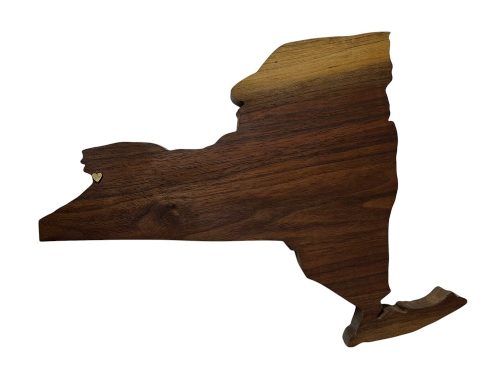 New York Wood Sign Hanging Wall Art Decor Large Rustic Home State Cutout