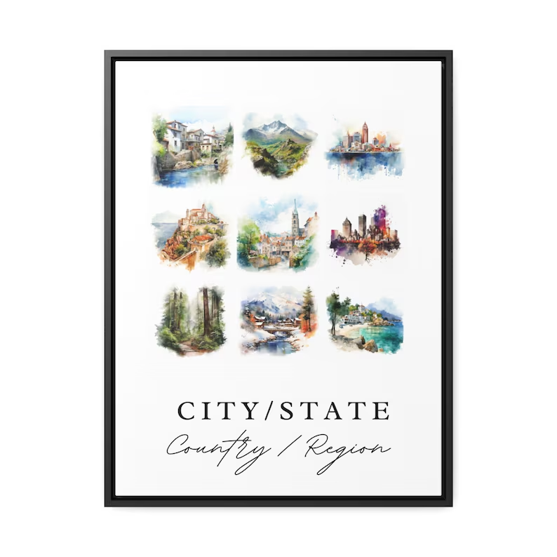 Custom Location Travel Art - Pick Any Location in the World, Perfect Birthday