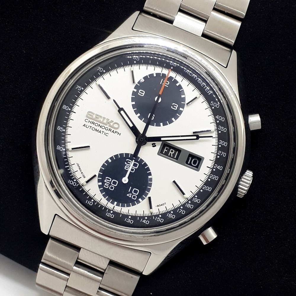 Seiko 6138-8020 Panda Chronograph Automatic Japan Made Men's Watch