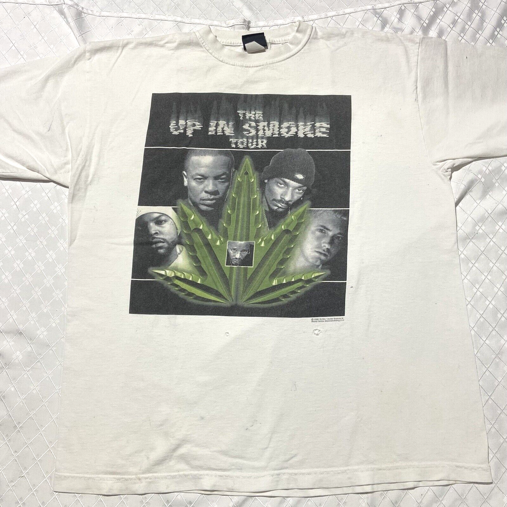 Vintage The Up In Smoke Tour T-Shirt Size XL Dr Dre Eminem Snoop Dogg 2000 Y2K