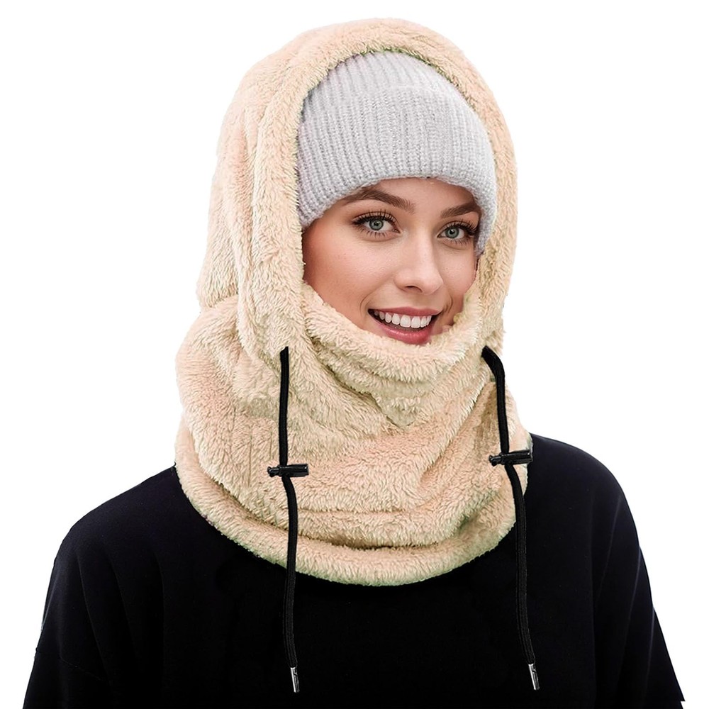 Balaclava Skiing and Cycling Beige Face Mask, Men's Winter Skiing Winter Hat,...