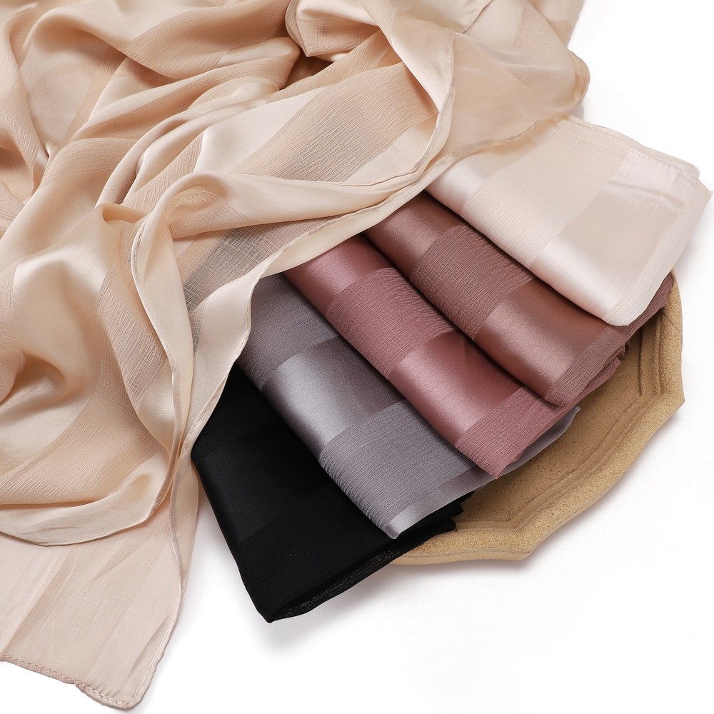 Women Long Scarf Hijab Headscarf Muslim Solid Color Wrap Head Shawl Turban Stole