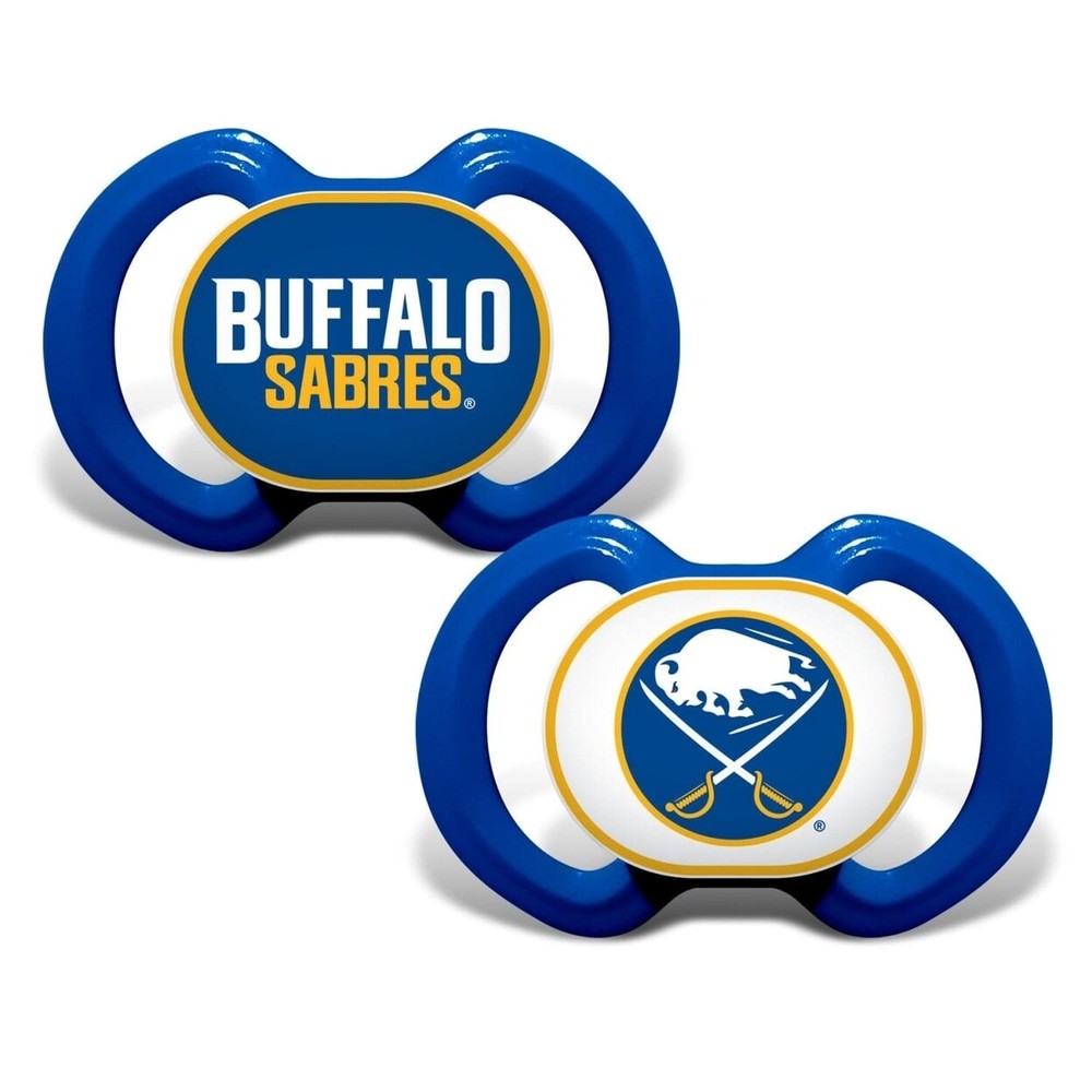 Buffalo Sabres Pacifier 2-Pack Nhl Baby Soother Bpa-Free Orthodontic Silicone
