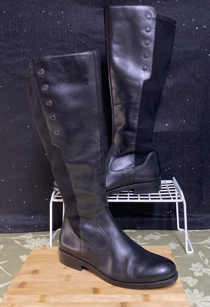 Tahari Brady Black Knee-High Riding Boots Size 8.5