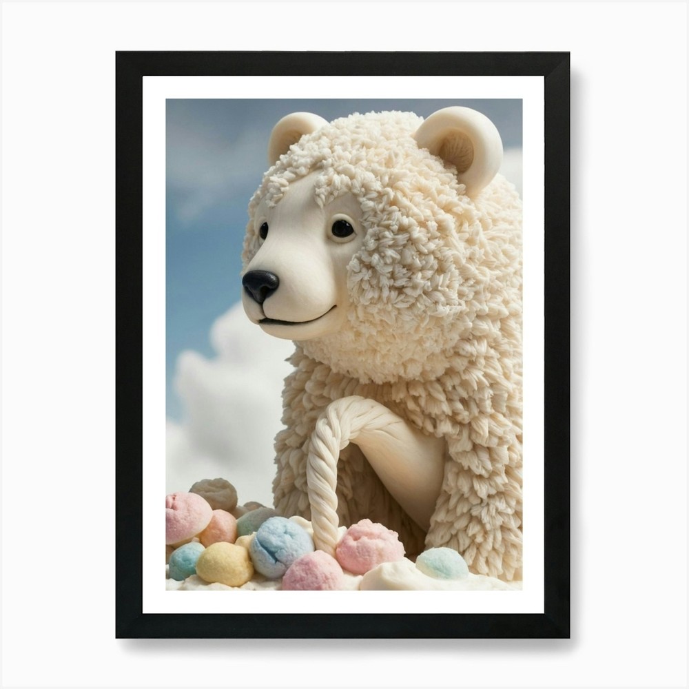 Polar Bear Art Print Framed Canvas Wall Decor Picture