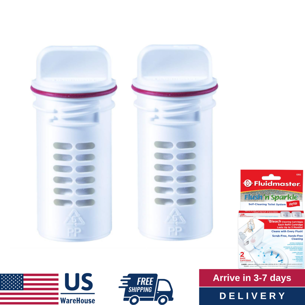 Fluidmaster 8302P8 Flush 'n Sparkle Automatic Toilet Bowl Cleaning System 2-Pack