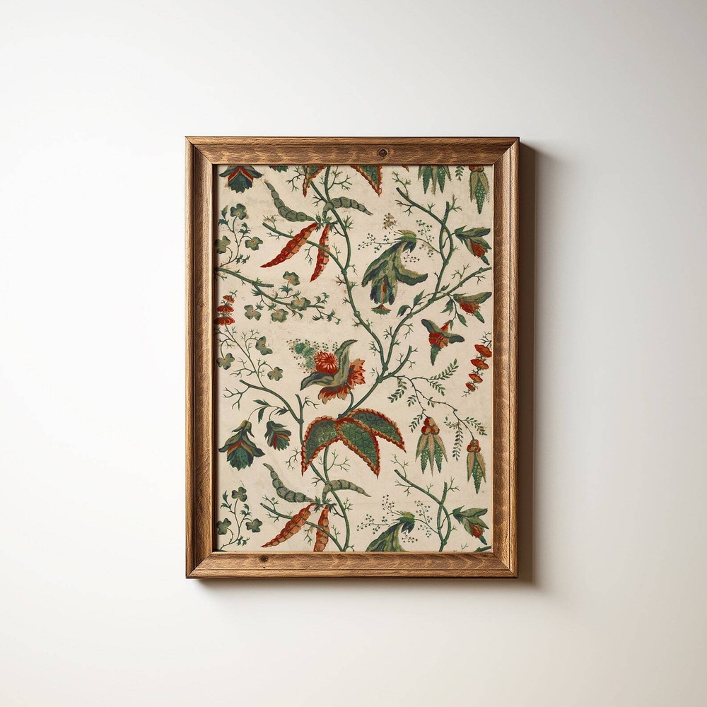 Neutral Floral Textile Printable Minimalist Largescale Botanical Wall Art