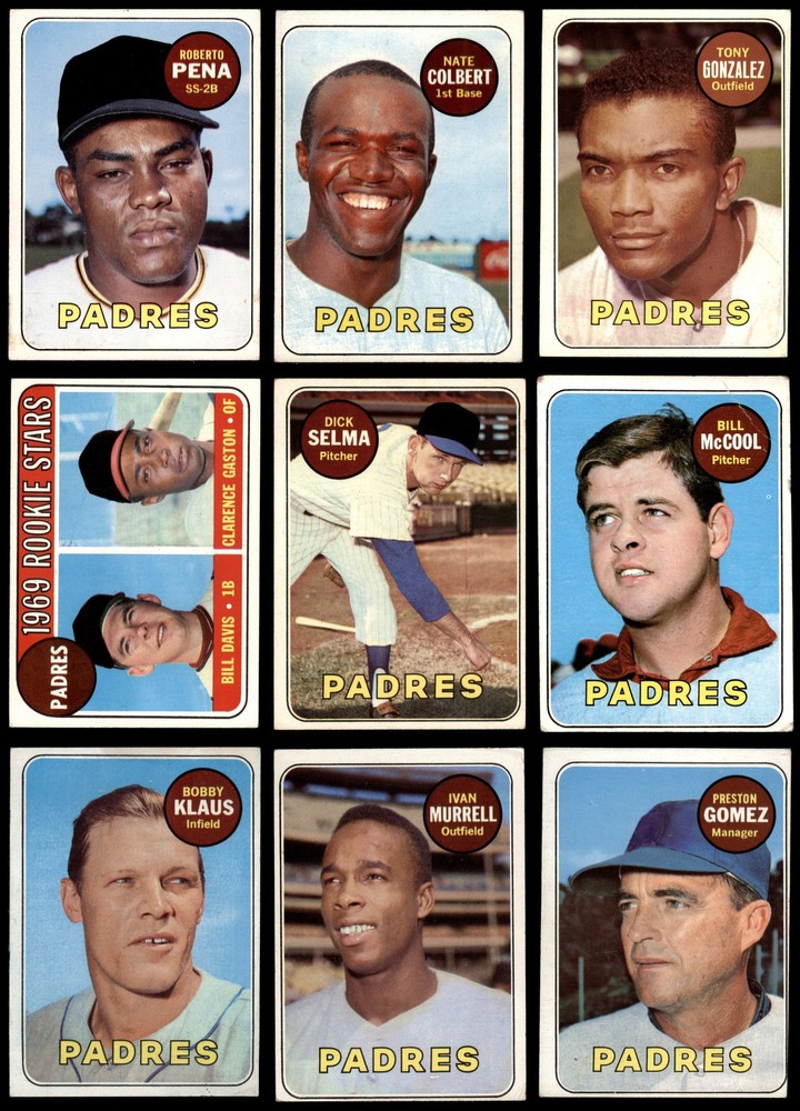 1969 Topps San Diego Padres Team Set 14 of 25 Cards VG+ 3.5 Condition 6900170