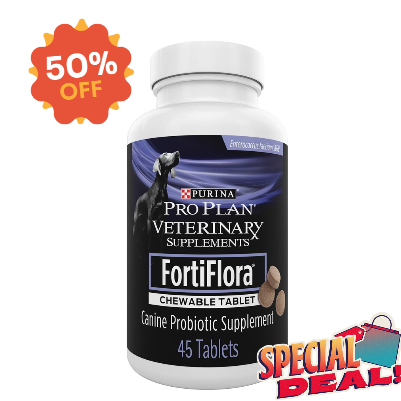 Chewable Dog Probiotic Supplement Tablets 45 ct Canister B083XLYRYH