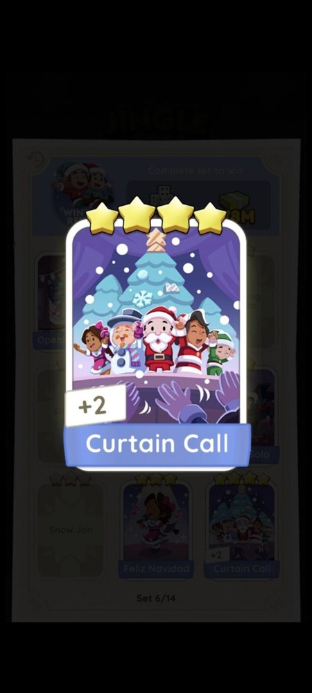 Curtain Call- Jingle Joy- Monopoly Go -sticker 4 Star -Fast Sent -Affordable