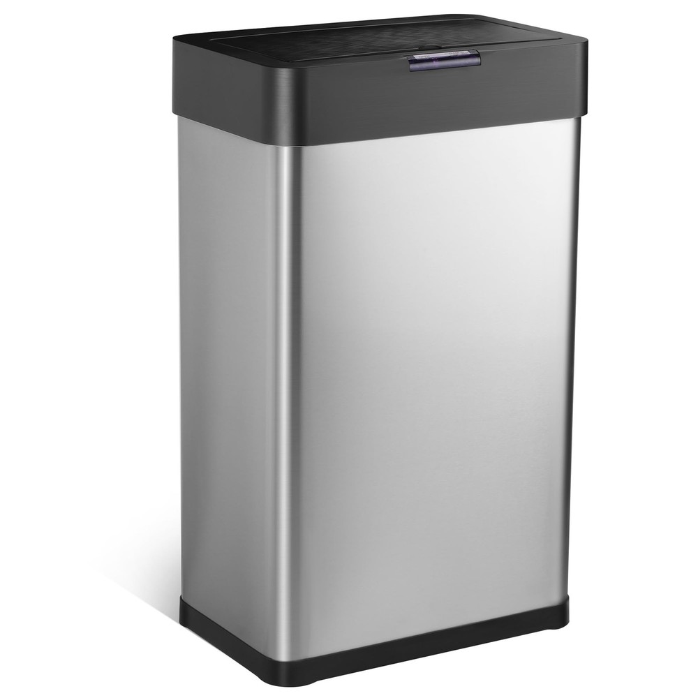 Automatic Trash Can, 16 Gallon Touchless Motion Sensor Waste Bin Stainless St...