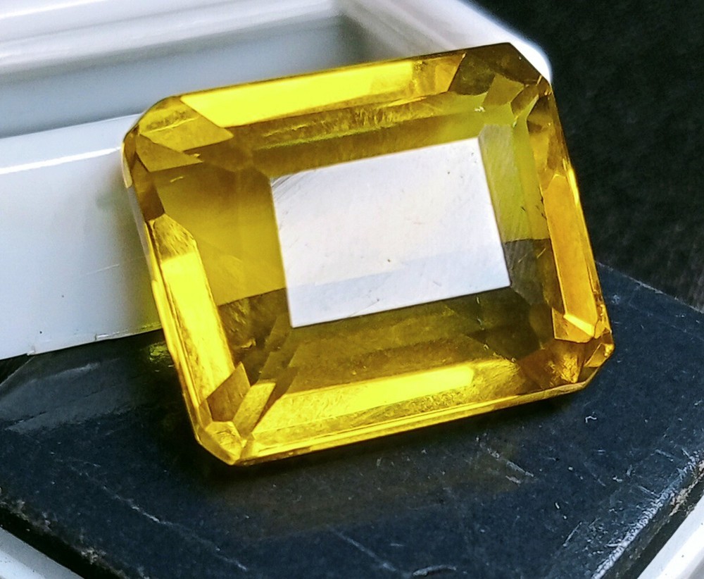 Brazilian Natural Yellow Topaz Emerald Cut 20-21 Ct EGL Certified Loose Gemstone