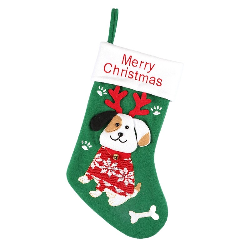 3D Cartoon Animal Christmas Stockings for Pets - Cat & Dog Holiday Decor
