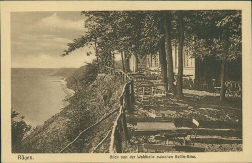 Postcard Rügen view from the Waldhalle between Sellin-Binz (No. 9374)