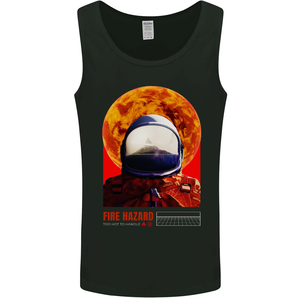 Fire Hazard Too Hot to Handle Astronaut Space Mens Vest Tank Top