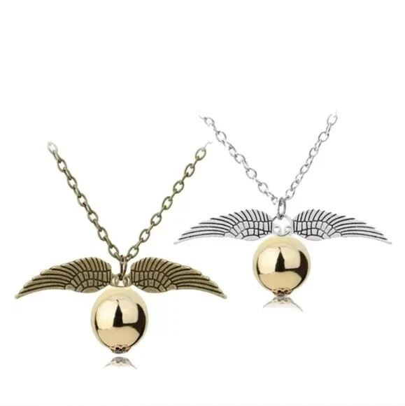 Quidditch The Deathly Hallows Wings Golden Snitch Harry Potter Necklace Hot Gift