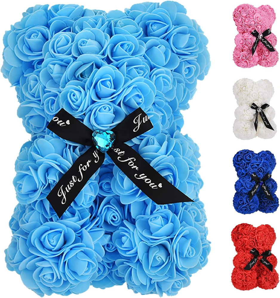 Rose Bear Rose Bear with Box Gifts for Her Mom Mother Hand Made Flower with Ligh