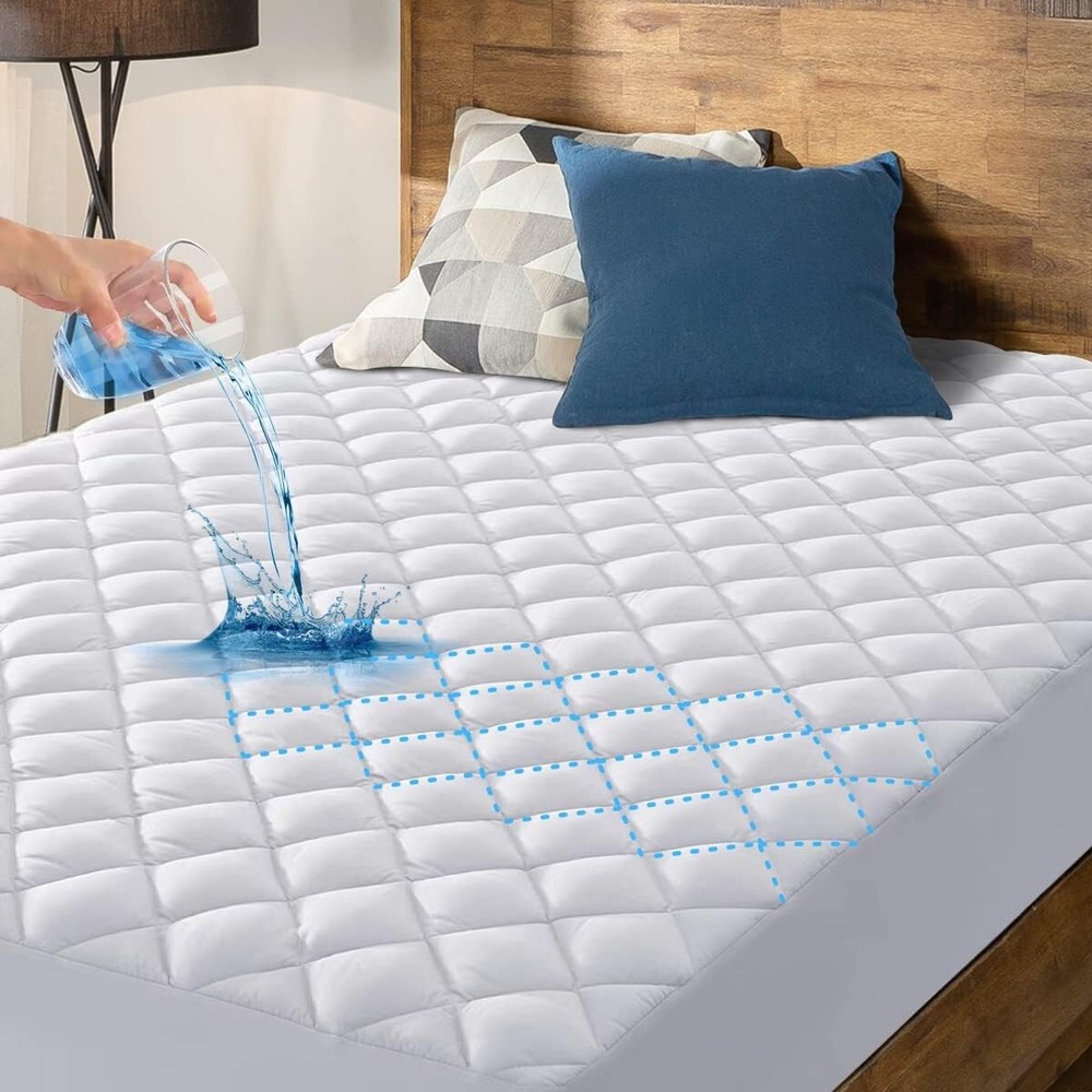 HYLEORY Queen Size Waterproof Mattress Pad Protector, Breathable Quilted Mattres