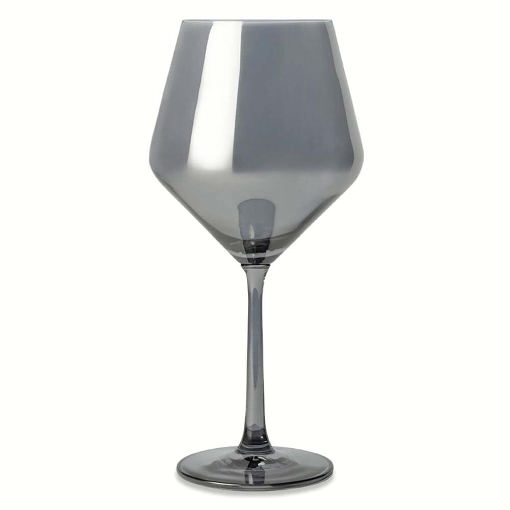 Smoke-colored angled wine glass for elegant sipping