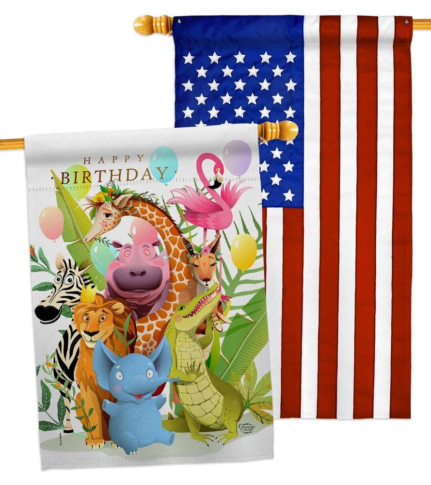 Buddy Birthday Party House Flag Pack with Cake Gift and Candy Bouquet